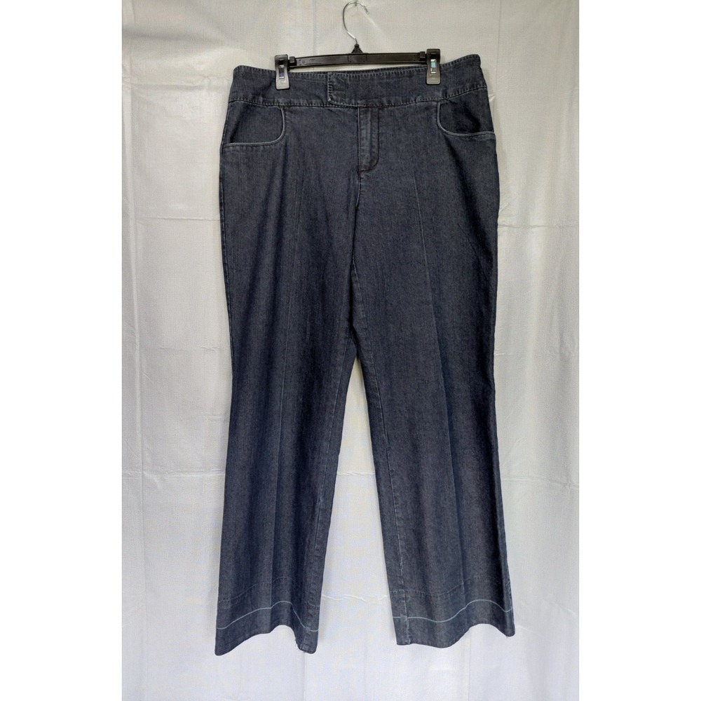 Khakis Wide Leg Trouser Jeans Sz 16 Long *Hem Let Out Dark Wash